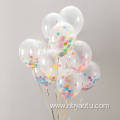 clear silver and gold confetti latex nitrile balloons